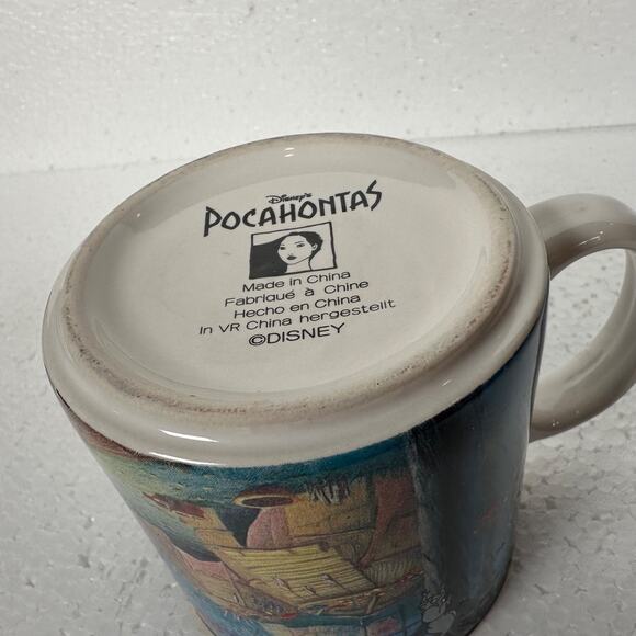 Vintage Pocahontas Collectible Mug Coffee Cup 1990s The Disney Store John Smith - Picture 6 of 9